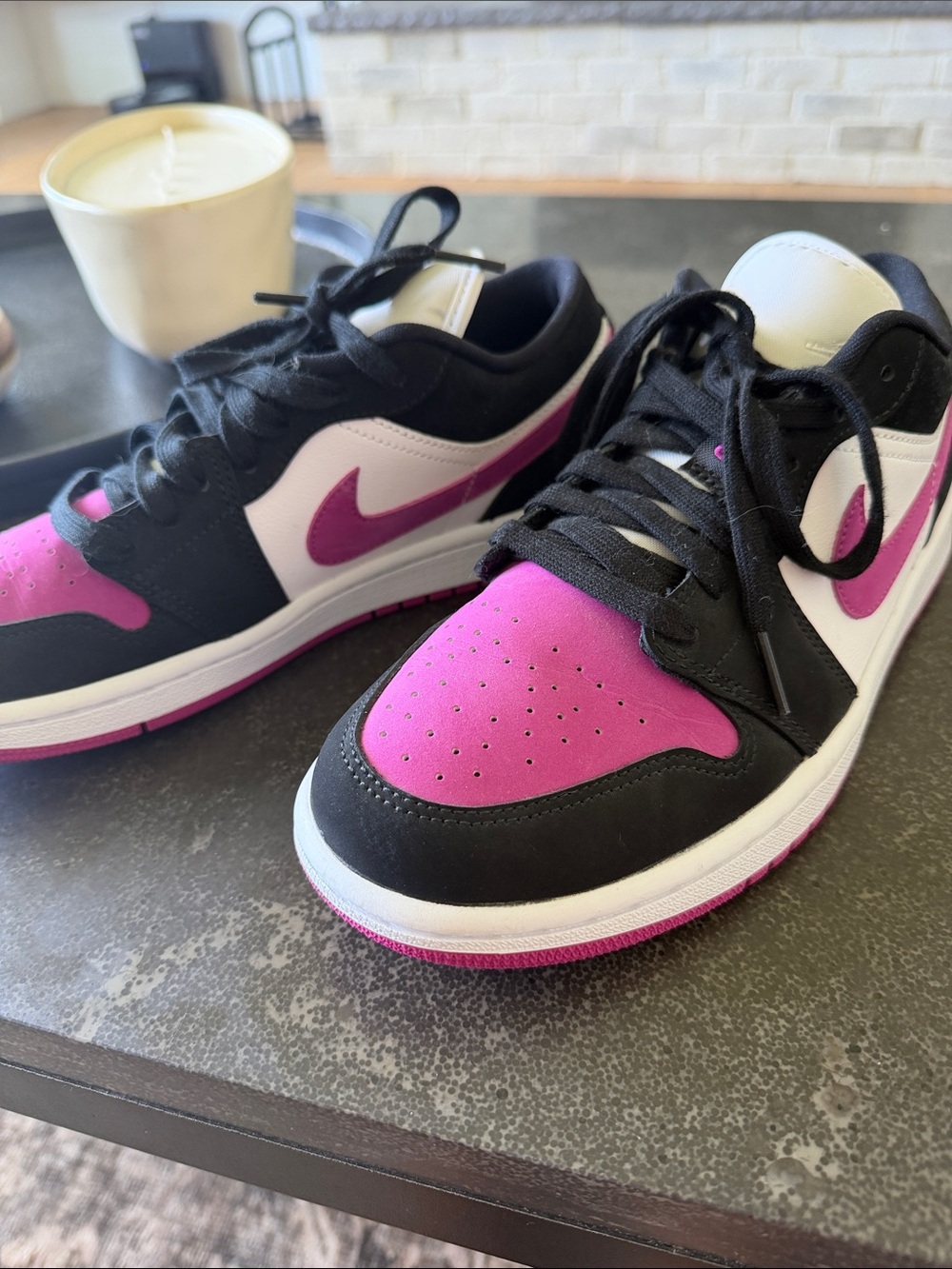 Nike Women’s Low-Top Sneakers in Black, White & Pink
